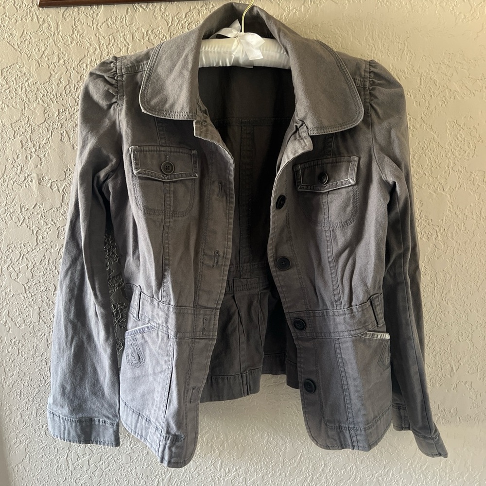 LOFT Charcoal Utility Jacket